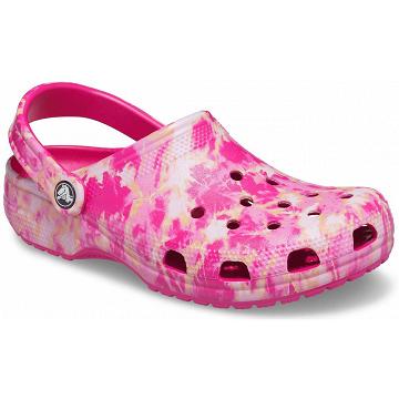 Crocs Classic Bleach Dye Women's Clogs Pink / Multi | Australia 0114PJJQ